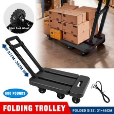 Black Heavy Duty 270KG Folding Hand Truck Dolly Cart Luggage Sack Barrow Trolley