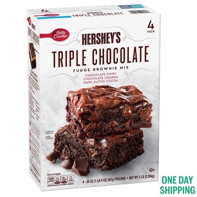Betty Crocker HERSHEY'S Triple Chocolate Fudge Brownie Mix 20oz 4 Pack Dessert