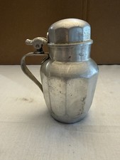 Vintage Aluminum Syrup /Creamer Hinged Flip Open Pitcher w/Lid & Handle