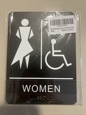 Restroom Sign for Business,Ada Compliant Braille Bathroom Sign with Double Side