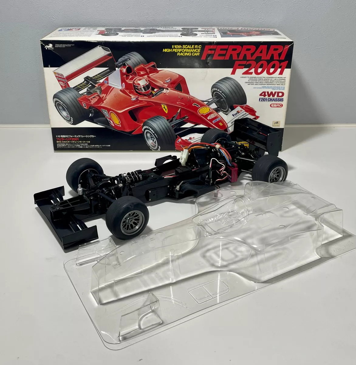 TAMIYA 58288 1/10 R/C Assembled, used F201 chassis w/ unused FERRARI F2001  body