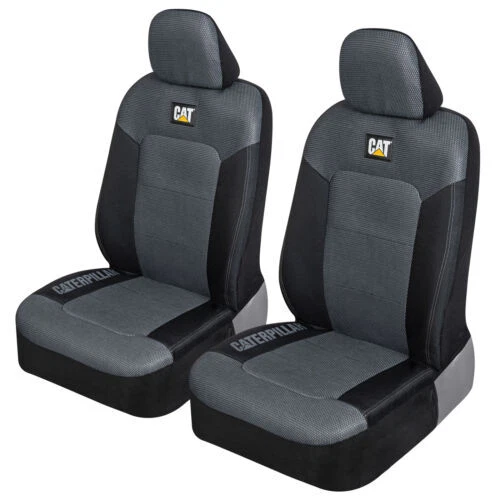 Juego combinado de fundas de asiento delanteras con cubierta de volante CAT gris Foto 4 de 4