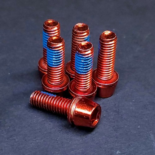 👍 6 pcs Bicycle Stem Bolt Kit M6*18mm Anodized Bolts Anti-Rust BMX DOWNHILL - Picture 2 of 7