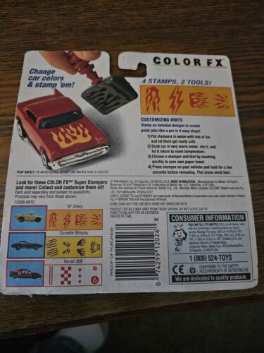 1994 Hot Wheels Color FX Super Stampers 1957 Chevy Card Has Small Crease - Bild 2 von 3