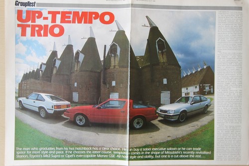 Original 1985 MOTOR mag extract Test: TOYOTA SUPRA v OPEL MONZA GSE v MITSUBISHI