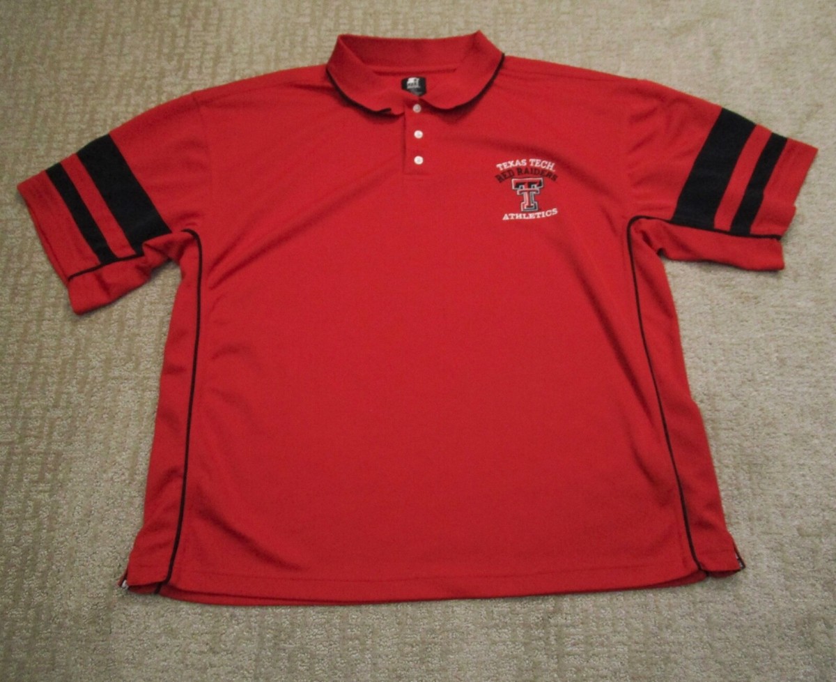 Texas Tech Red Raiders Polo Shirt Men 2XL XXL Red Short Sleeve