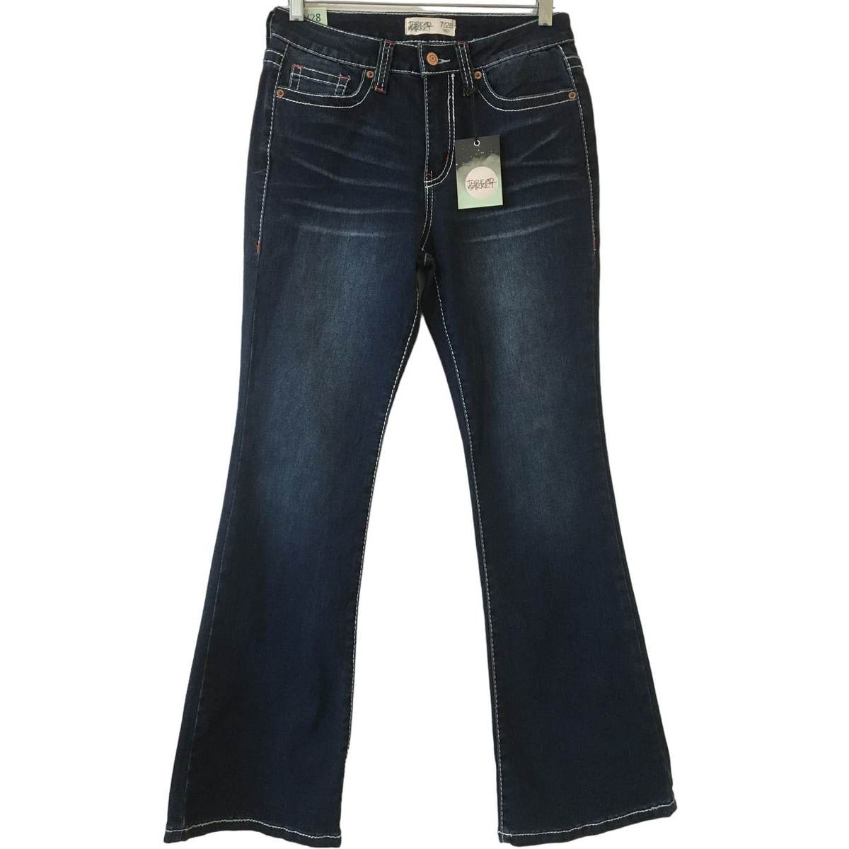 Thread Market 7/28 Bootcut Jeans Red & White Accent Thread Thread Market 7/28 Bootcut Jeans Red & White Accent Thread