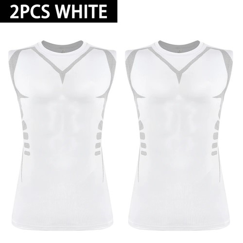 Men's Seamless Sleeveless Slim Dry Fit Compression Undershirts Workout Tank Tops - Picture 15 of 16