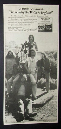 Wet Willie Manorisms 1977 Small Poster Type Advert, Promo Ad