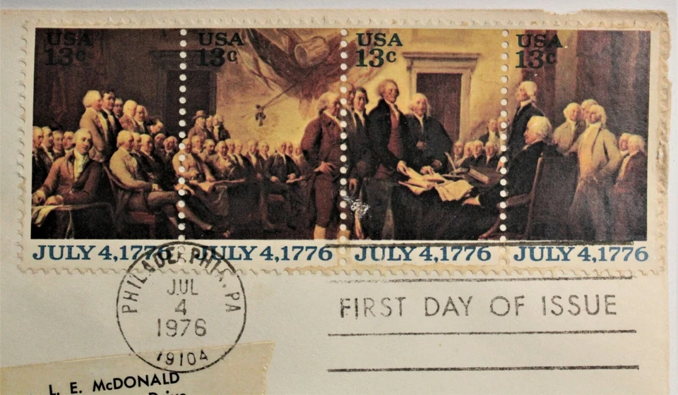 USPS First Day Issue #1691-94 – 1976 13c Declaration of Independence ST1259 - Image 4 of 4