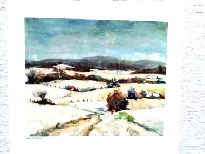 Art Sheet Lip Winter Watercolor Friedrich Wilhelm Töpper Print 25x28 cm