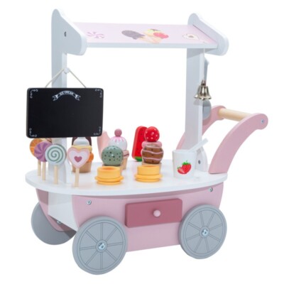 4iQ Holz-Eiscreme-Wagen für Kinder Sunday-Funday Eisdele  45x27x45 cm