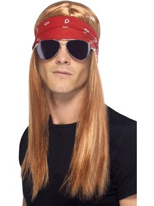 90 S Rocker Kit With Wig Bandana Glasses Men S Fancy Dress