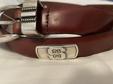 Brown Leather Belt With North Carolina University Conchos 28, 30, 32, 44, 46