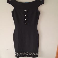 By the Way Off the Shoulder Knit Bodycon Mini Dress Black NWT XS