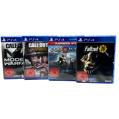 PS4 Spielesammlung Konvolut COD Modern Warfare, COD WW2, God of War, Fallout 76