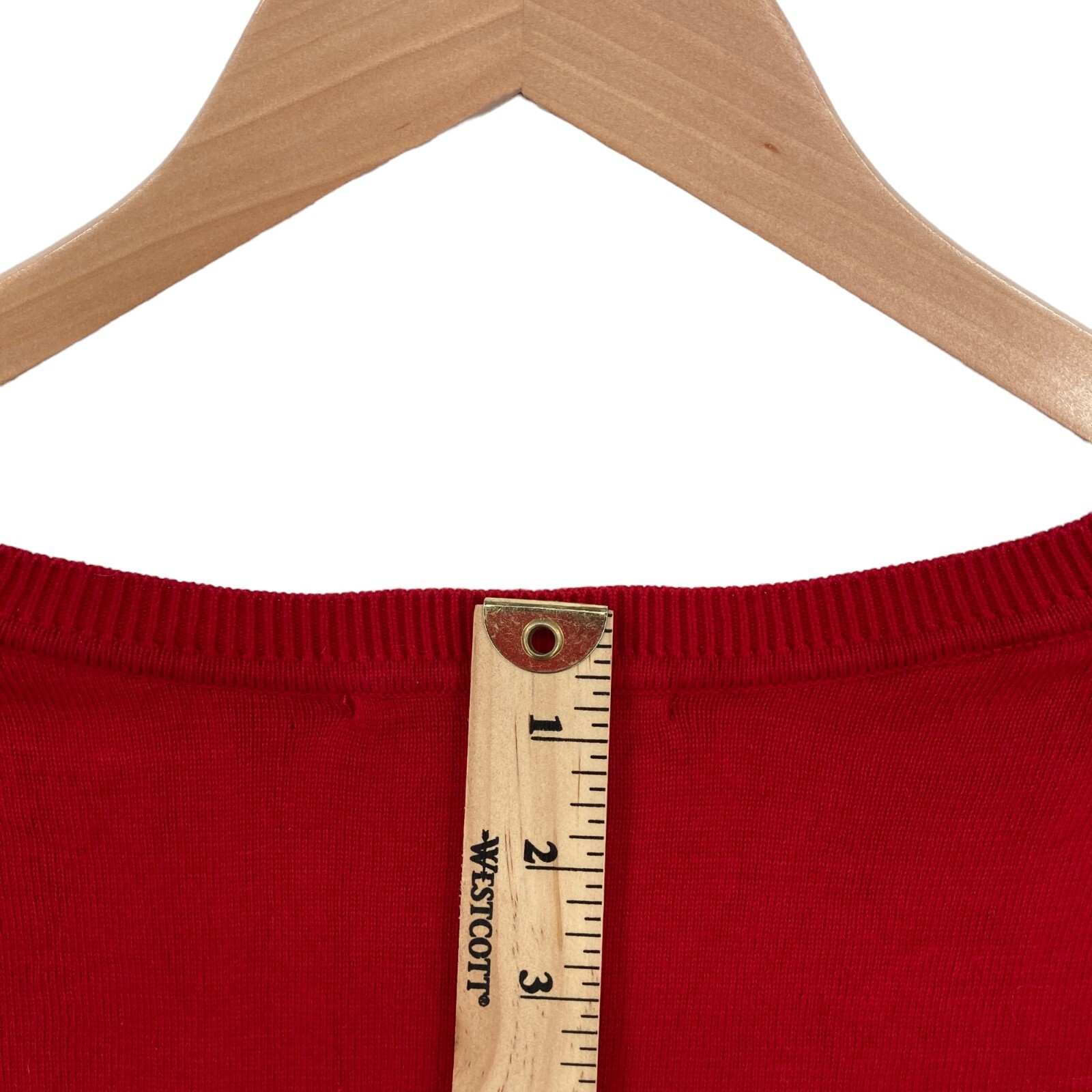 Tommy Hilfiger Sweater Womens XL Red Navy Knit Long Sleeve Round Neck Pullover thumbnail 15