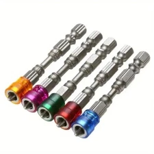 5pcs PH2 Magnetic Phillips Cross Screwdriver Bits Set, 1/4 Hex Shank S2 Alloy