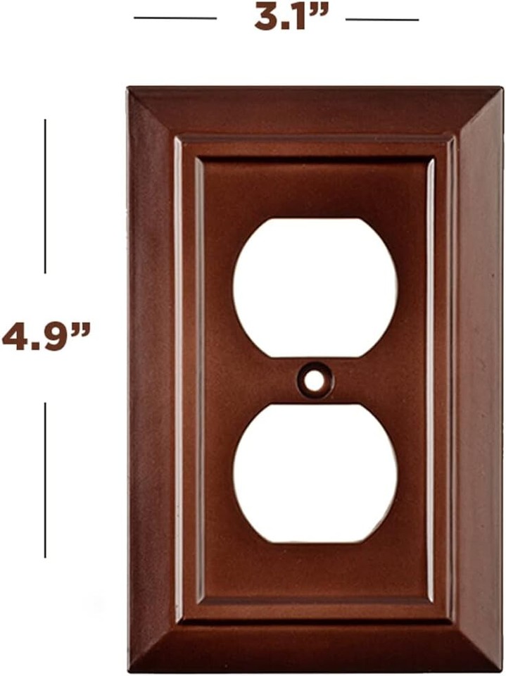 4 Pack, Brown Outlet Covers Decorative Light Switch Covers, Mahogany