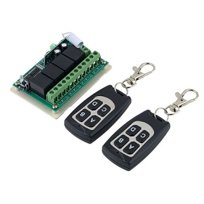 New 12V 4CH 200M Wireless Remote Control Relay Switch Transceiver + Receiver