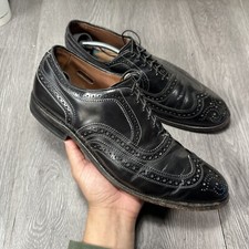 ALLEN EDMONDS 10 D MCALLISTER BLACK CALF LEATHER WINGTIP SHOES 6215 MADE IN USA