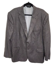 Jos A Bank Mens Sport Coat Signature Collection Grey 100% Silk 46R Blazer