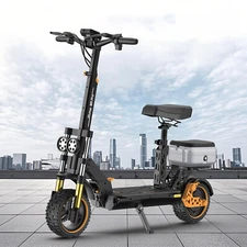 Ruitoo 1600W Adult Electric Scooter with Seat Folding E-Scooter 34MPH 50 Miles