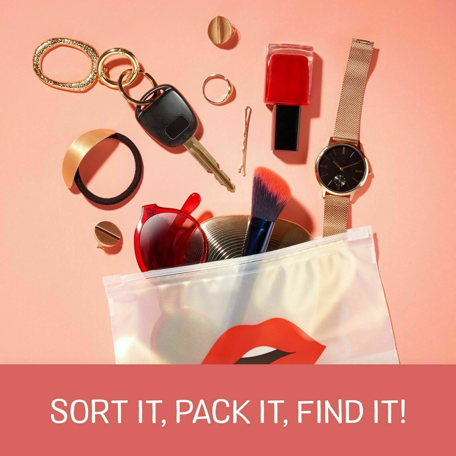 Ziploc Makeup and Accessory Bags, 15pack Brand New SHIPS WITH NO