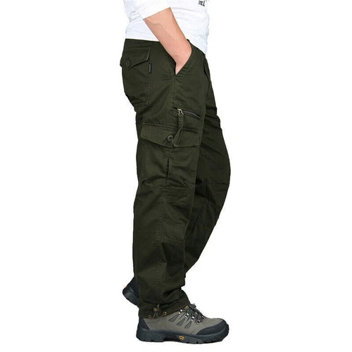 Herren Cargo Freizeit Hose Outdoor Wandern Arbeitshose Hose Workwear Dehnbund DE - Bild 20 von 21