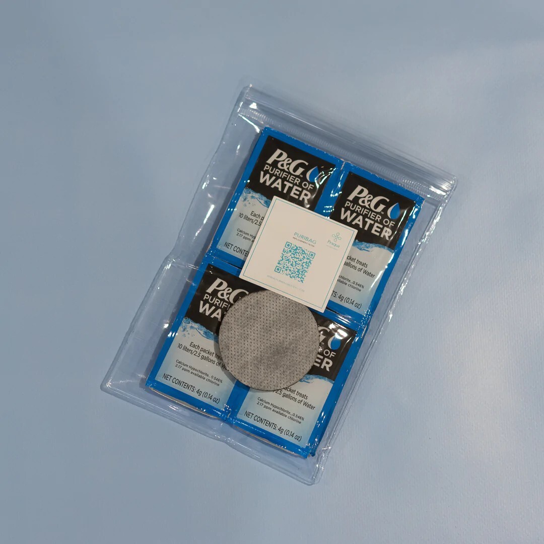 Puribag Refill Kit - Replacement Carbon Filter & 12 P&G Purifier of Water Packet