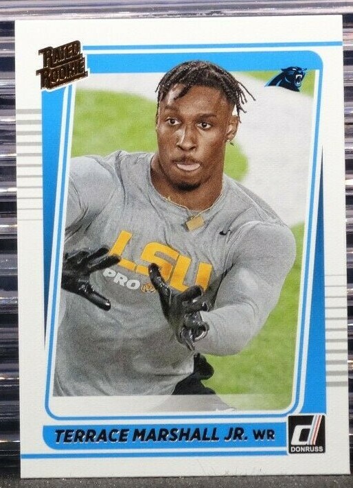 TERRACE MARSHALL JR 2021 Donruss Rated Rookie #266 RC Canvas Portrait Panthers
