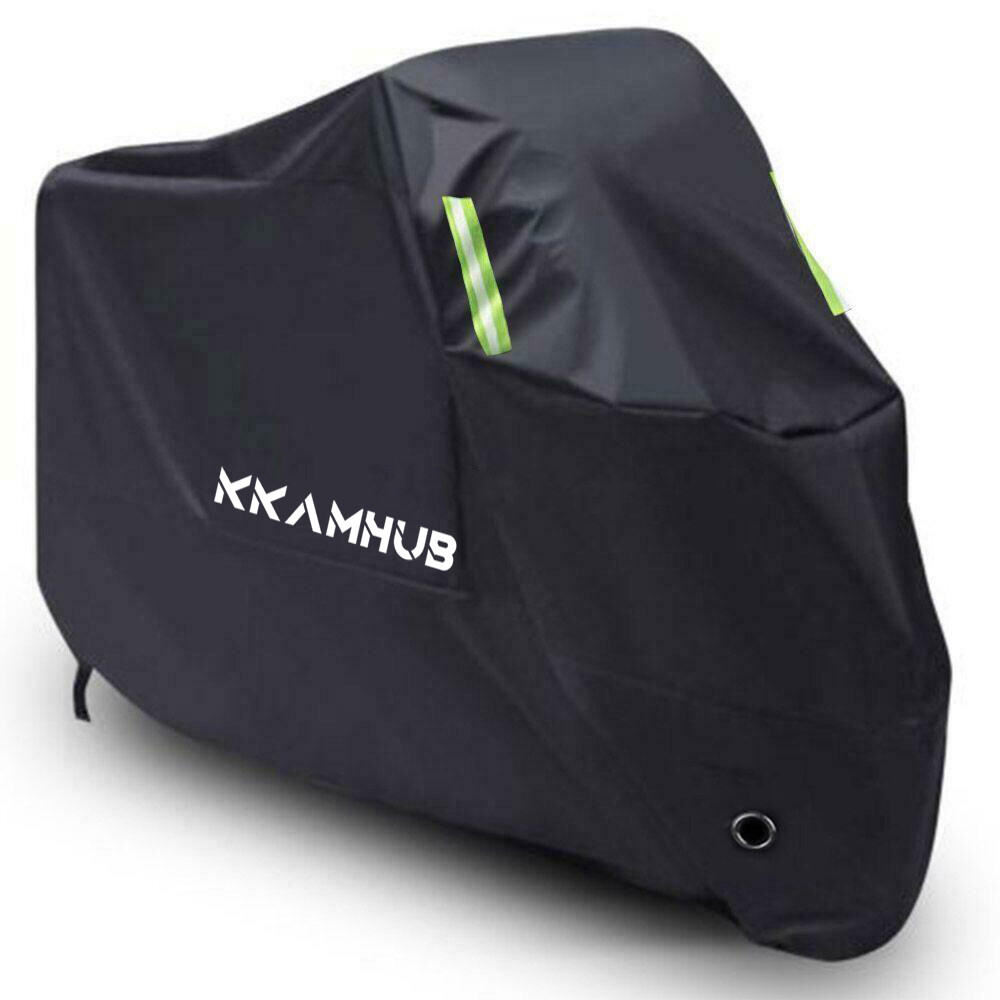 Motorcycle Scooter Cover Waterproof Outdoor - Large Medium XL 250cc 150cc 50cc Scooter Shelter For Harleys All Weather Motorbike Protection With Lock Holes Tear-Proof Heavy-Duty (Black