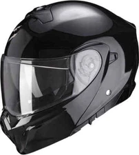 Motorcycle Helmet Scorpion EXO 930 Shiny Black Flip Up Helmet Convertible
