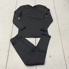Black 2 Pack Long Sleeve & Pants Thermal Base Layer Set Kids Size Medium NEW