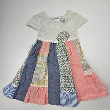 Blueberi Boulevard Toddler Girls Size 24 Months Patch Work Dress Gathered Waist
