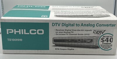NEW Philco TB100HH9 DTV Digital To Analog Converter NEW IN BOX (A10)