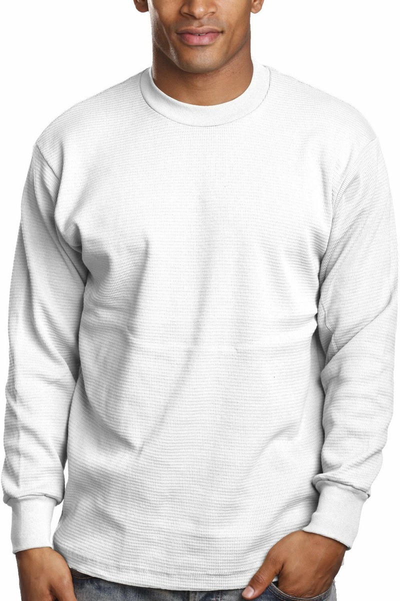 Ｈeavy Ｗeight Ｔhermal Ｌong Ｓleeves Ｗhite White Long Sleeve Thermal Crew | Fresh Clean Threads