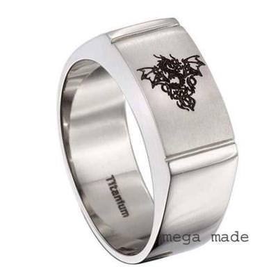 Titanium Ring Engraving Flying Dragon Wedding Band Engagement Men Jewely Sz 9.5