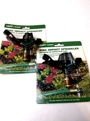 Lot of 2 - 58001 Orbit Sunmate Zinc Impact Sprinklers 85' Coverage