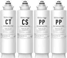Waterdrop Undersink Replacement Water Filter Compo Pack, 2PP+CT+CS