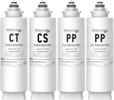 Waterdrop Undersink Replacement Water Filter Compo Pack, 2PP+CT+CS