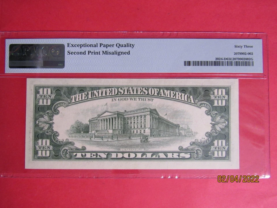 1977A  FEDERAL RESERVE NOTE  "PMG 63 EPQ"  !!! ERROR !!!    - Image 2 of 2