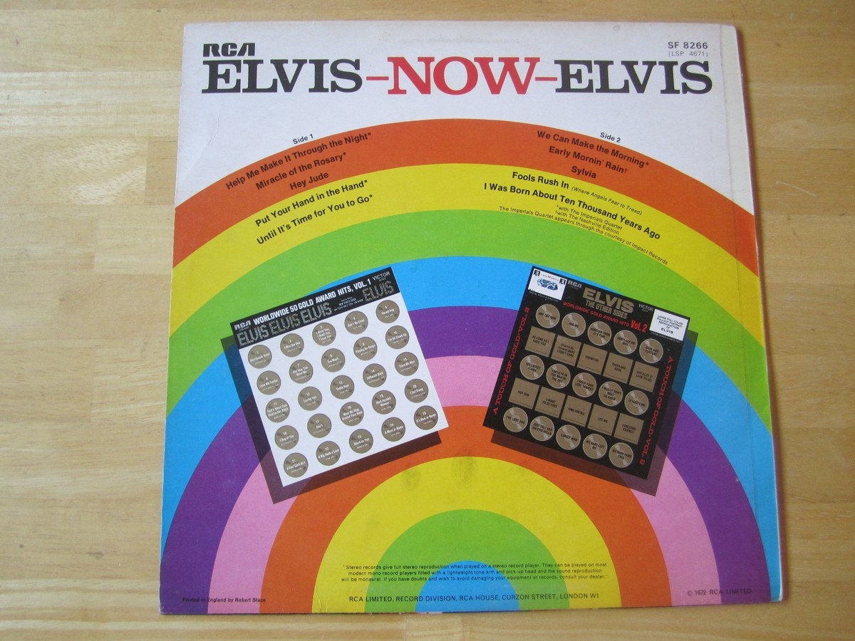 Elvis Presley LP, Elvis NOW, RCA # SF 8266, U.K. Release, Orange