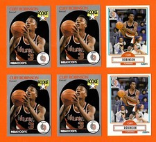 Cliff Robinson 1990-91 Rookie RC Lot (6) (4 Hoops/2 Fleer) Trail Blazers NM-MT+
