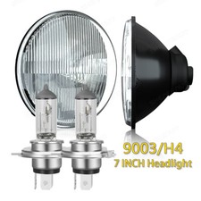 7 Inch Halogen Glass Headlight Round Original Classic Look Conversion Chrome 7 Inch Halogen Glass Headlight Round Original Classic Look Conversion Chrome
