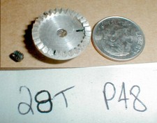 28 Tooth Alum Slot Car Crown Gear  Set Screw 48 Pitch for 1/8" Axle 1960 NOS