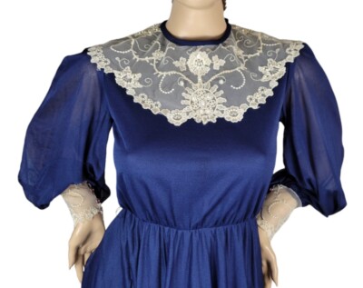 Vintage 70s Creations by Aria Victorian Lace Prairie Dress Gunne
