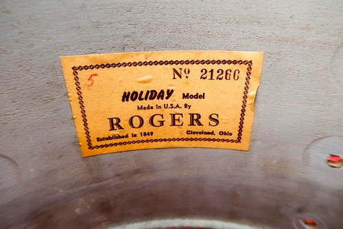 Vintage 1960s Rogers Holiday 12x8 Tom Drum Shell Steel Gray Ripple Cleveland