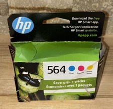 3 PACK GENUINE HP 564 COLOR INK N9H57FN FACTORY SEALED BOX July 2025 Exp