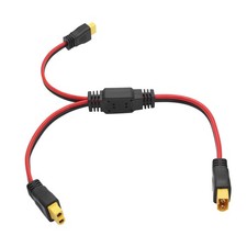 XT60 Parallel Battery Connector Cable 1FT, 12AWG 1 to 2 Female Y Splitter Ada...